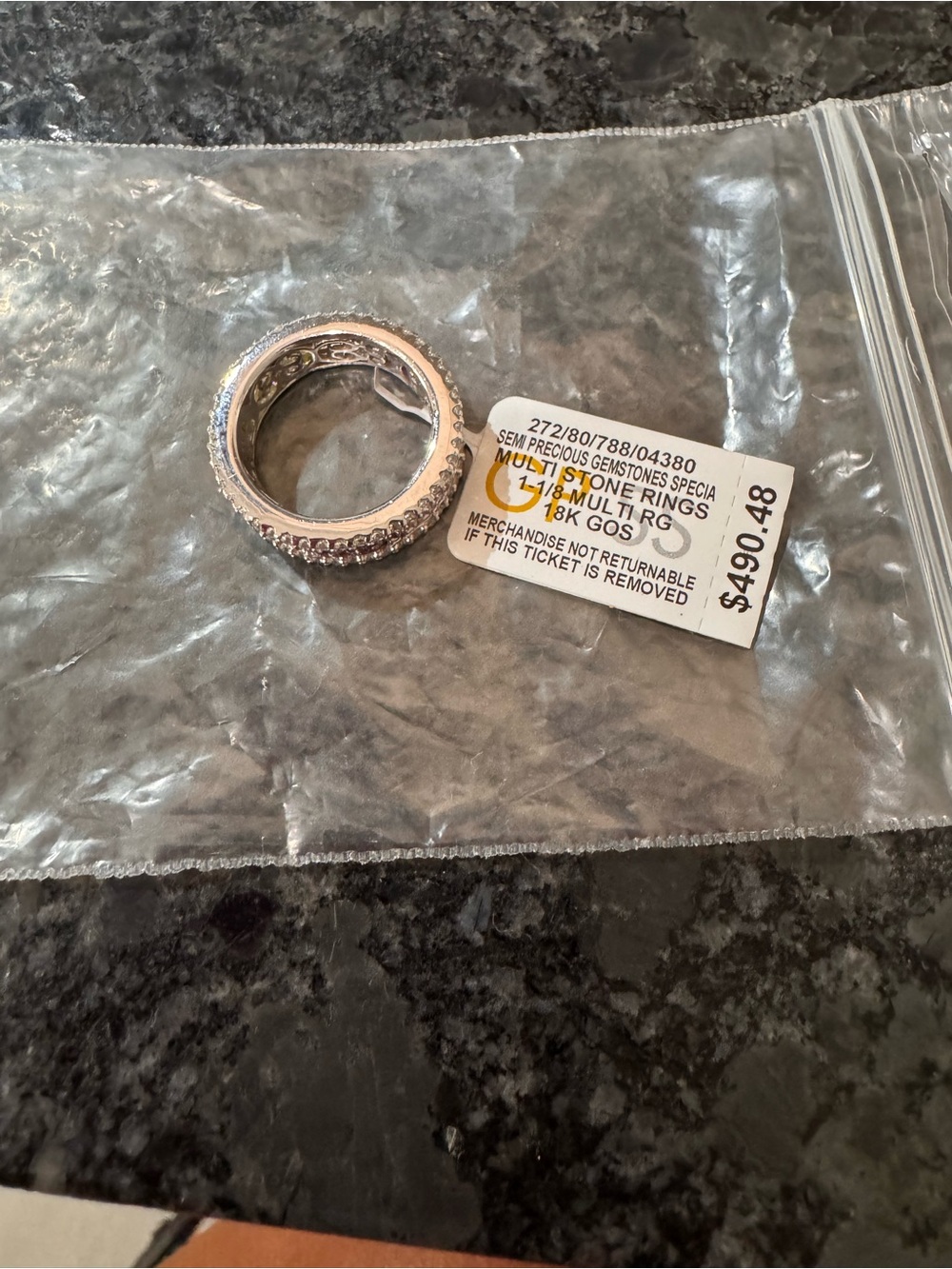 Macy’s White Gold Multi-Stone Eternity Band